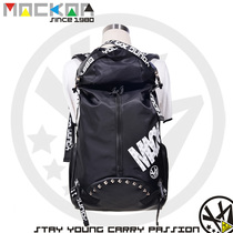 Tide brand street trend backpack men and women rivets Korean version of personality bag high school students travel backpack bucket bag