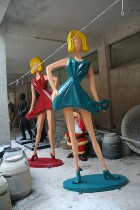 FRP fashion beauty sculpture square figure sculpture Figure sculpture