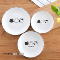 ZAKKA Japanese cute lucky money Cat flat plate ceramic Western plate plate dish cake plate fruit snack plate