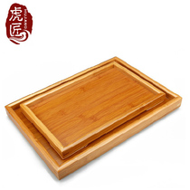 Tiger Craftsman flat bamboo tea tray small rectangular simple office bamboo tea table household tea tray