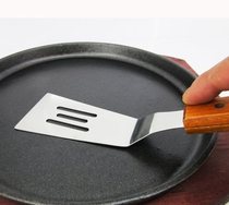 Stainless steel wooden handle steak shovel oil spatula made steak fried steak shovel grilled multi-purpose shovel pancake shovel