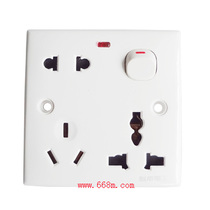 86 wall socket one control three wall plug 250V 10A home decoration socket Office socket