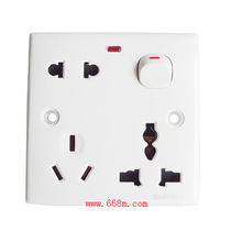 86 Wall socket One control three wall plug 250V 10A Home decoration socket Office socket