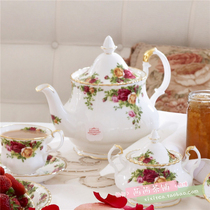 Spot royal albert old town rose bone china milk can sugar can teapot coffee pot 800 1250ml