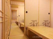 Tatami box Japanese restaurant design decoration and room lattice door painted door custom bar grille overall
