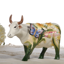 Fang Asia Europe American home American empty Valley Youlan Cow Ceramic ornaments Birthday gifts Home ornaments jewelry