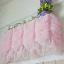 New DJ mediterranean powder princess cake hanging lace air conditioning cover high-end LCD TV cover