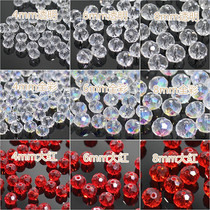 Handmade DIY Imitation Crystal Glass Round Beads Transparent Headdress Hair Accessories Beaded Flat Beads Wheel Beads Bulk Beads Material