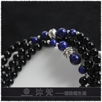 Buddha brand chain Thai Buddha brand special hanging chain 4mm6mm agate lapis lazuli 925 sterling silver handmade silver does not fade