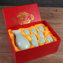 2 Two ceramic cups goblet small wine glass set creative wine cup ancient glass one mouthful tea glass wine cup wine set