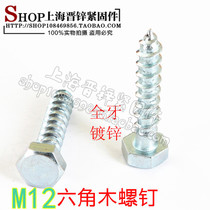 M12 series DIN571 hexagonal wood screw Outer hexagonal wood screw container with wood screw carbon steel