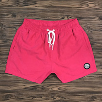 Aisile mens sports shorts summer quick-drying beach pants large size surfing swimming trunks rose red lined three-quarter pants