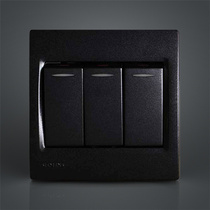 Official anti-counterfeiting * Siemens smart Metal Black three open single control with fluorescent triple single control