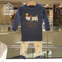 (CreamHouse) Korean cute puppy baby boy elastic cotton spring and autumn clothing underwear suit