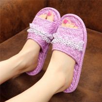 Summer indoor bottom cool drag couple home womens wooden floor non-slip platform shoes mens spring and autumn fabric cotton slippers