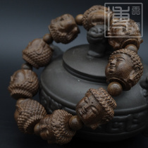 Aarwood hand string carved eighteen arhans four-sided Buddha beads men and women rosary beads agarwood bracelets for men and women