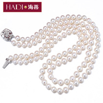 Heidi Jewelry Rose 7-8mm Ball Strong Light Freshwater Pearl Double Necklace Female 925 Silver Gift