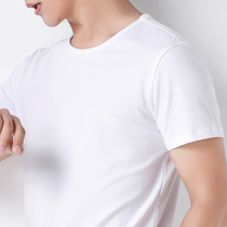 Aiyouma 2021 Mens new T-shirt fashion slim Korean version of cotton round neck thin base white short sleeve summer