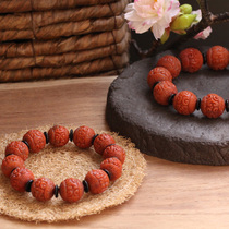 Jayne Chou Sugong full meat persimmon red South Red antique carved flower beads couple bracelet 3110506