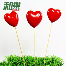 Wedding decoration Valentines Day jewelry 3 sets of Peach heart sticks cartoon peach heart flower arrangement Fairy stick stage props