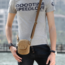 Mobile phone bag Shoulder crossbody mens bag Canvas fanny pack Multi-functional sports casual mens lightweight mini small backpack