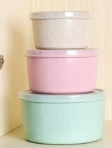 Wheat Plastic Refreshing Box Three Sets Refreshing Bowl Kitchen Preservation Box Containing Box Exhibition Event Gift Prints Logo