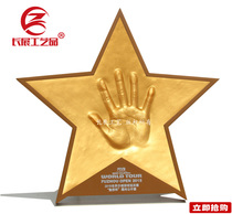 Five-pointed star hand mold hand impression business creative gift quick-drying quick-drying hand impression opening celebration Sign-in