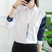 2021 spring and autumn new Korean fan color long sleeve loose all-match student shirt design sense niche plus velvet shirt women