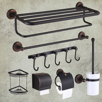 All copper European towel rack toilet rack toilet antique bath bathroom bathroom hardware pendant set
