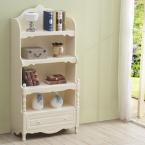Childrens small bookcase bookshelf European living room storage American household locker Solid wood bedroom floor-to-ceiling lattice cabinet