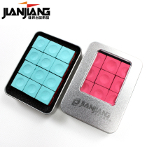  JIANJIANG JIANJIANG billiard club red and green chocolate accessories Jock powder gun powder iron box 12 pieces