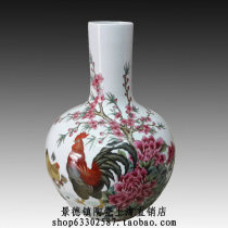 Jingdezhen ceramic pastel hand-painted arts and crafts master Yu Jinxis work Family Porch Big Vase