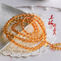 Natural Brazilian citrine 8mm Buddha beads bracelet lucky citrine for men and women multi-circle multi-layer
