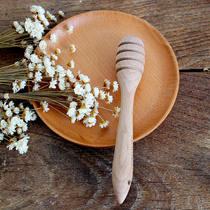 Imported beech natural wood honey mixing stick Wooden honey mixing spoon Take honey stick jam stick