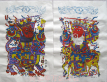 Weifang Yangjiabu Annual Painting Gate God Burning Lantern Road Man Zhao Gongming Paojis Year of Evil Painpainting Yang Loshu Paintreading