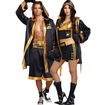 Boxer character costume cloak dance team opening costume mens and womens shirt bar gogo stage costumes