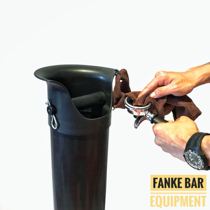 Vertical coffee grounds bucket Coffee grounds box White black high foot powder box Coffee grounds small powder bucket