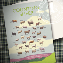 The type of sheep intensive control sheep in the year of the sheep Grass gift card blessing New Year postcard