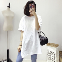 Ogoods 50% Sleeves Loose Bamboo Festival Cotton White T-Shirt Woman Autumn Dress 2022 New Short Sleeves of the new short sleeves