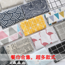 Japanese meal cloth Food photo background cloth Placemat Cotton linen art napkin Western small tablecloth cover cloth Wind Lv Shi