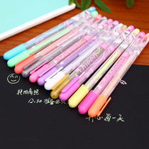 One year One month DIY album making Candy color gouache highlighter Watercolor black card doodle pen