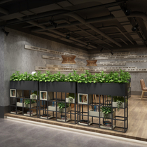 Industrial wind office screen partition floor floor bookshelf living room dining room screen partition decorative flower stand display shelf