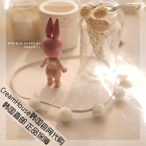 (CreamHouse) Korean white hair ball baby girl baby rubber band hair band 1077