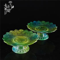 Colorful fruit plate for the Buddhas family Lotus fruit dish In front of the Buddha the fruit plate fruit dish is offered to the Buddha