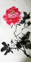 Pure hand-painted Chinese painting flower and bird peony decorative painting literati painting without stamp