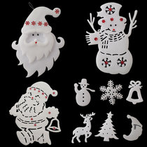 Hibao Christmas glass window foam Santas head snowman stickers Christmas decorations wall stickers window stickers