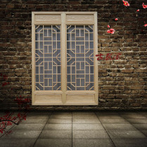 Dongyang wood carving Chinese screen partition Elm flower grid Antique doors and windows ceiling background wall spot supply can be customized