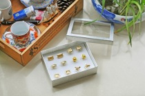 Hoshizao ● Tanabata Valentines Day gift mens cufflinks fashion cuff stud French shirt button gift box 6 pairs of suit combination