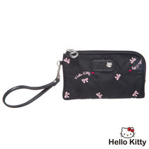 Hello Kitty Katy Waltz Collection Bow Embroidered Clutch Black