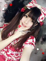 Pure handmade Japanese super cute wool felt strawberry hair ring